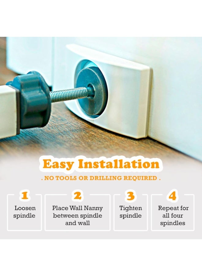 Suitable for installing stair safety gate wall cups, 4-piece set of child safety fences, protects walls and doorways from pets and dog doors - no hazards at the bottom hinge - Image 4